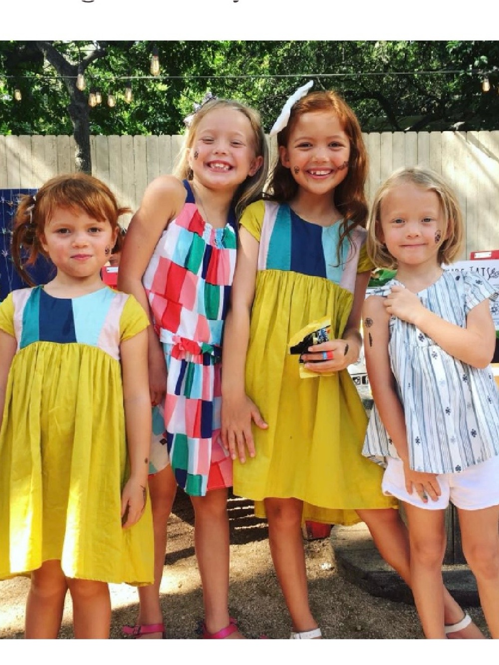 Tea Collection Girls Size 5 Green Colorblock Cotton Dress